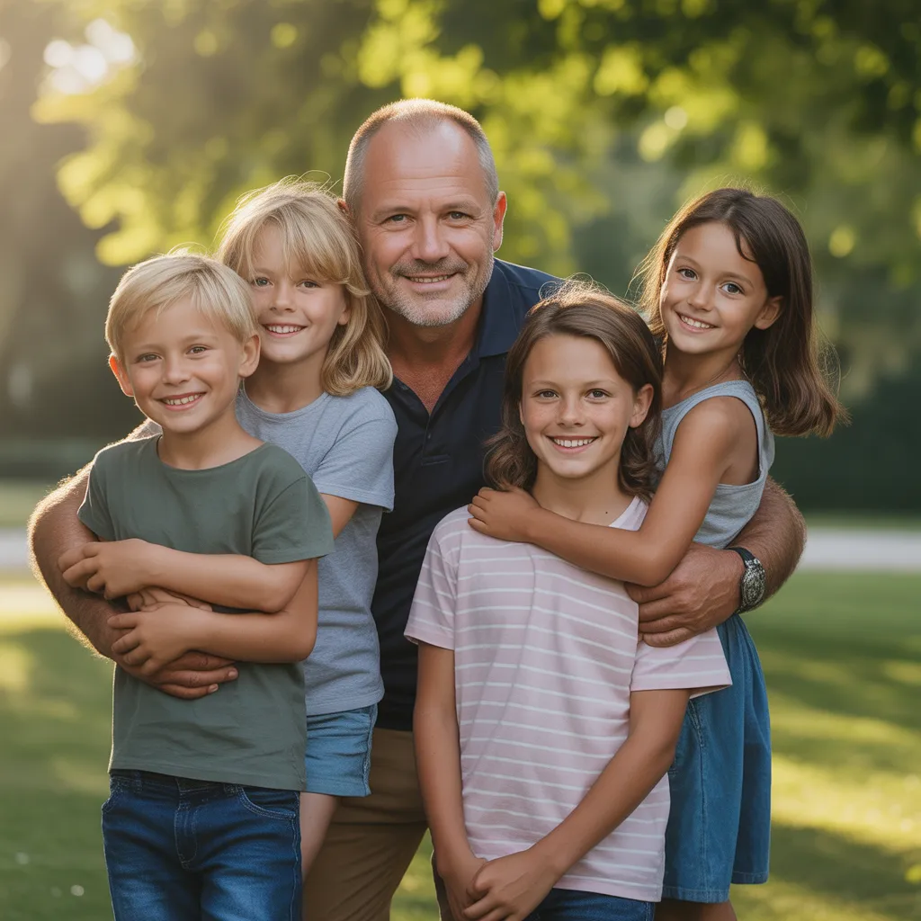 Marc Toesca et ses enfants